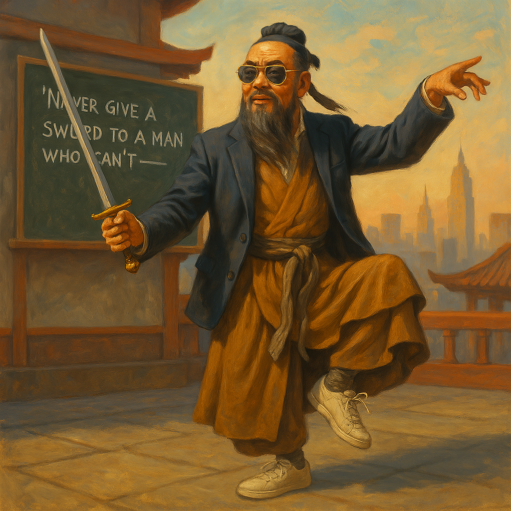 Never give a sword to a man who can't dance